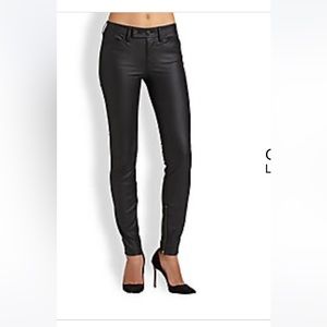 NWT -Genetic Denim Lola matte black faux leather skinny Jean size 27